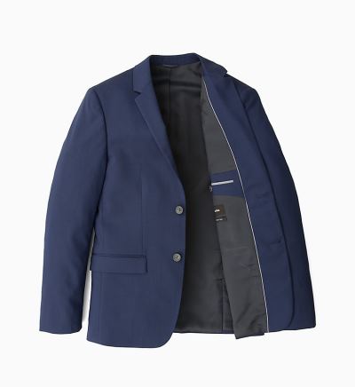 Calvin Klein Ruhák HU340429 | Calvin Klein Fitted Wool Stretch Férfi Blézer MélySötétkék